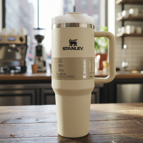 Stanley 40 Oz | (1200ML) Stainless Steel Vacuum Insulated Tumbler With Straw Leak Proof Quencher Cup For Hot And Cold Beverages - With Box | Sky Blue