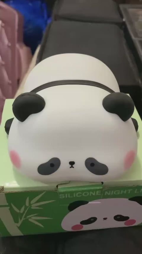 Rgb Panda Lamp Cute Rechargeable Sleeping Panda Night Light Silicone Nursery Lamp With Seven Color Changing